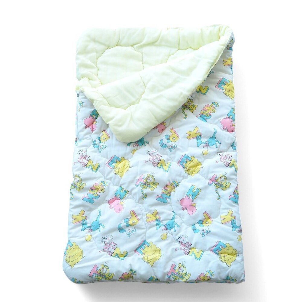 Vintage Nursey Baby Toddler Sleeping Bag Blanket Blue / Multicolor